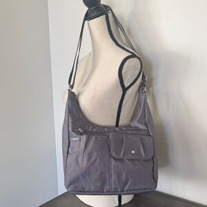 Baggallini Gray Polyester Crossbody Bag Casual Travel Everyday Zip Closure NWOT